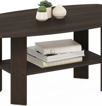 Furinno Simple Design Coffee Table, Dark Brown