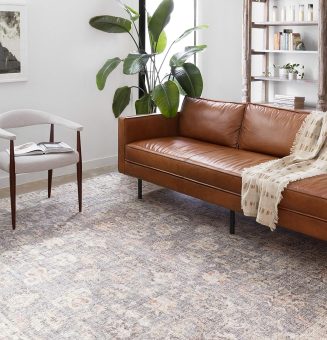 Loloi II Skye Collection SKY-01 Grey/Apricot 9'-0" x 12'-0", 13" Thick,Area Rug,Soft,Durable,Vintage Inspired,Distressed,Low Pile,Non-Shedding,Easy Clean,Printed,Living Room Rug
