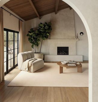 Rugs USA X Frenshe Interiors by Ashley Tisdale 9'6" x 13'6" Maru Wool Indoor Area Rug, Contemporary Style for Living Room, Bedroom, Office, Entryway, Hallway, Beige